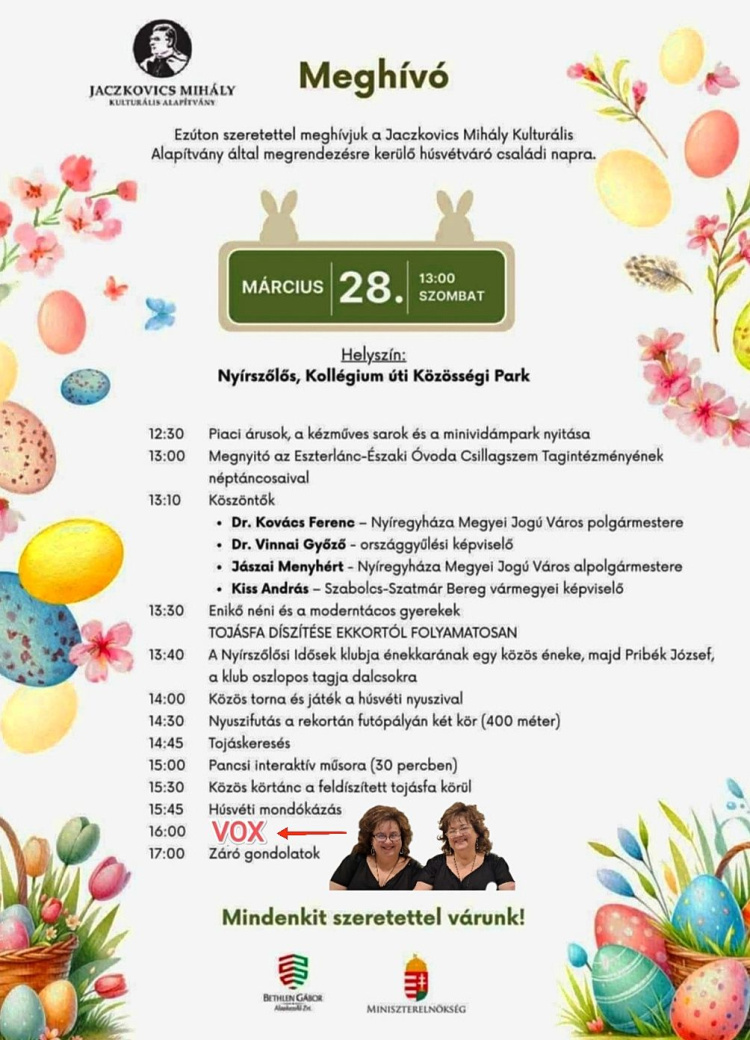 Húsvétváró családi napra várják az érdeklődőket Nyírszőlősön