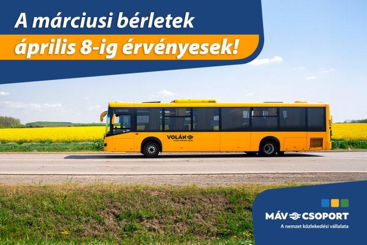 Húsvéti könnyítés az utazóknak: április 8-ig érvényesek a márciusi buszbérletek