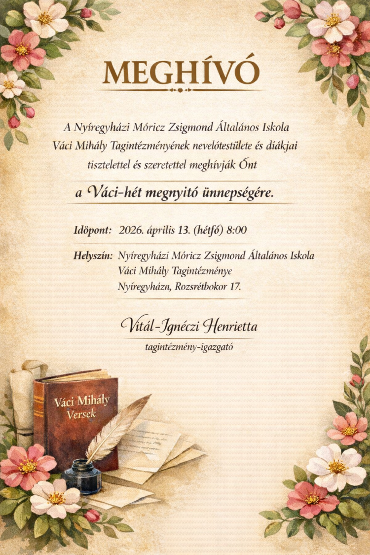 Váci-hét kezdődik a nyíregyházi iskolában