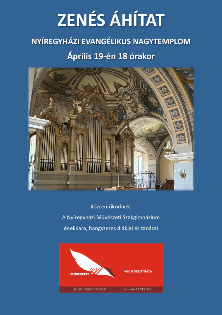 Zenés áhítatra várják az érdeklődőket a nyíregyházi evangélikus nagytemplomban