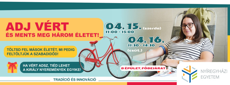 Véradással életeket menthetnek a hallgatók a Nyíregyházi Egyetemen