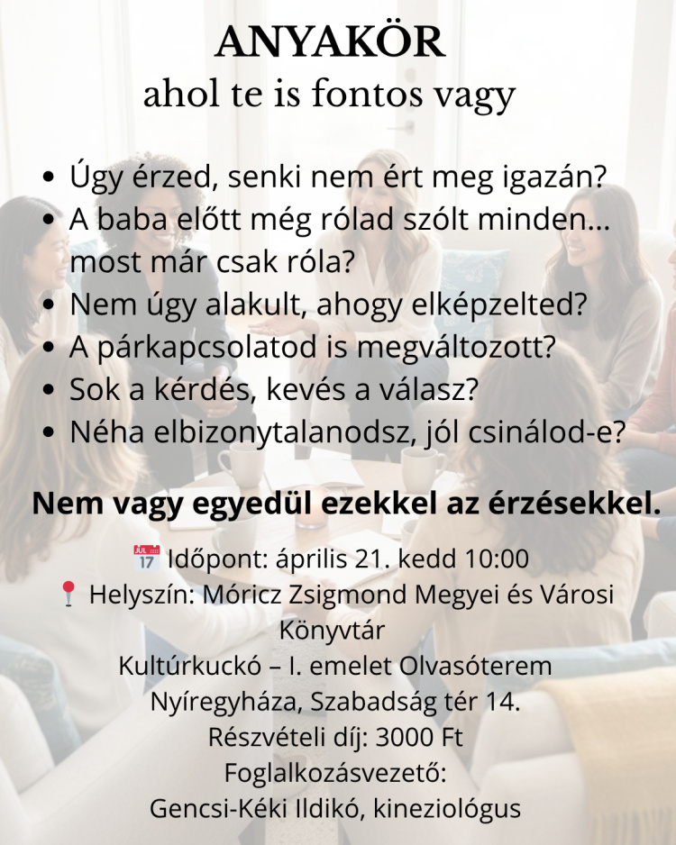 Anyakör indul a könyvtárban – közösség és támogatás édesanyáknak