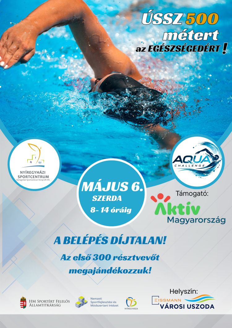 Ússz 500 métert az egészségedért! – Aqua Challenge Nyíregyházán