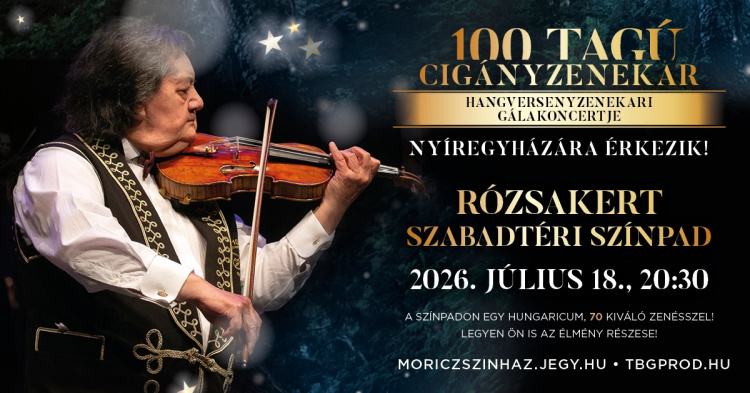  A 100 Tagú Cigányzenekar ad koncertet nyáron a Rózsakert Szabadtéri Színpadon