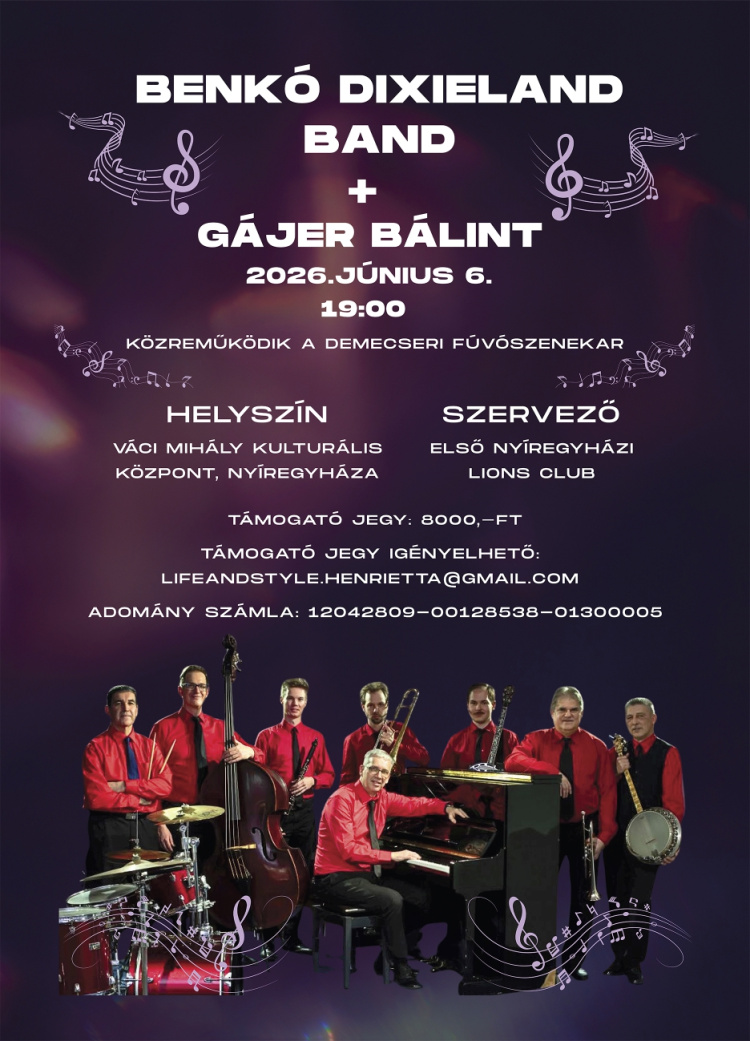 Benkó Dixieland Band koncert érkezik Nyíregyházára
