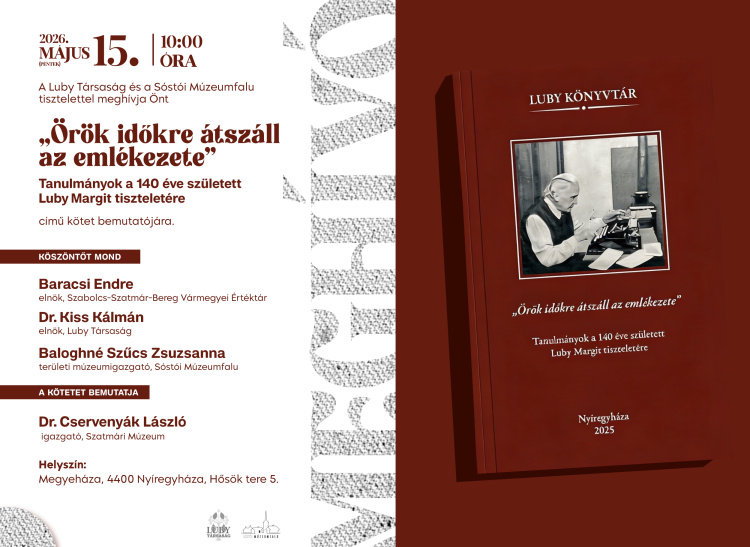 Luby Margit emlékezete előtt tiszteleg új tanulmánykötet Nyíregyházán