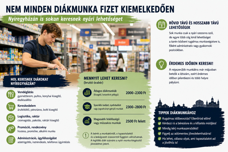 Nem minden diákmunka fizet kiemelkedően – Nyíregyházán is sokan keresnek nyári lehetőséget