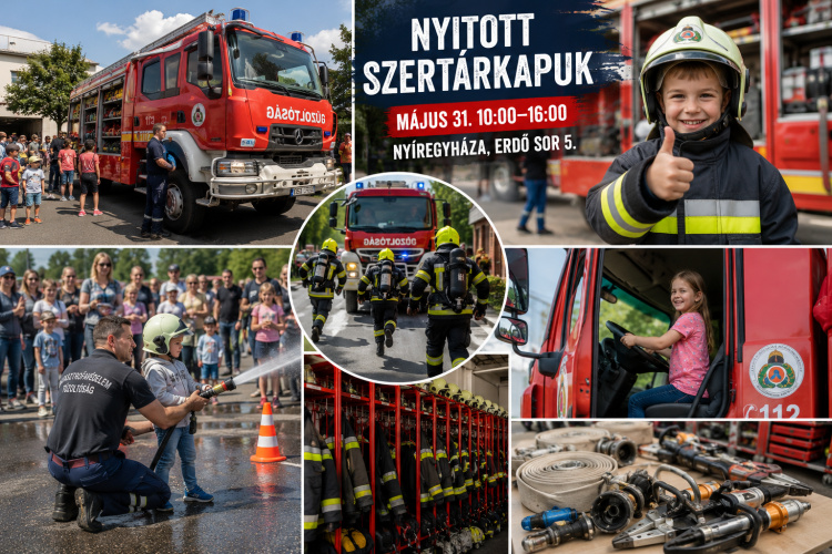 Kinyílnak a szertárkapuk Nyíregyházán – tűzoltóautók, próbariasztások és beöltözés várja a gyerekeket
