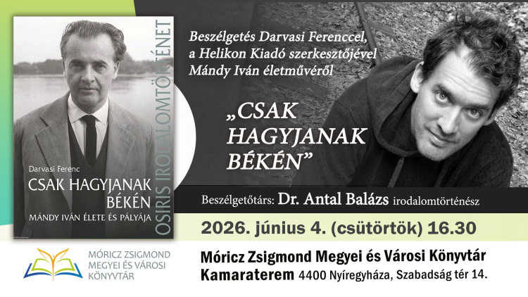 Mándy Iván életművéről beszélgetnek a Móricz Zsigmond Könyvtárban