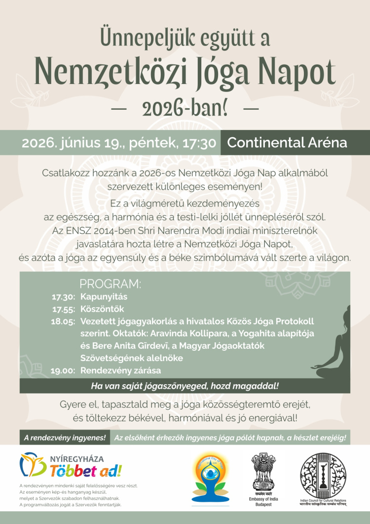 Nemzetközi Jóga Napot ünnepelnek Nyíregyházán