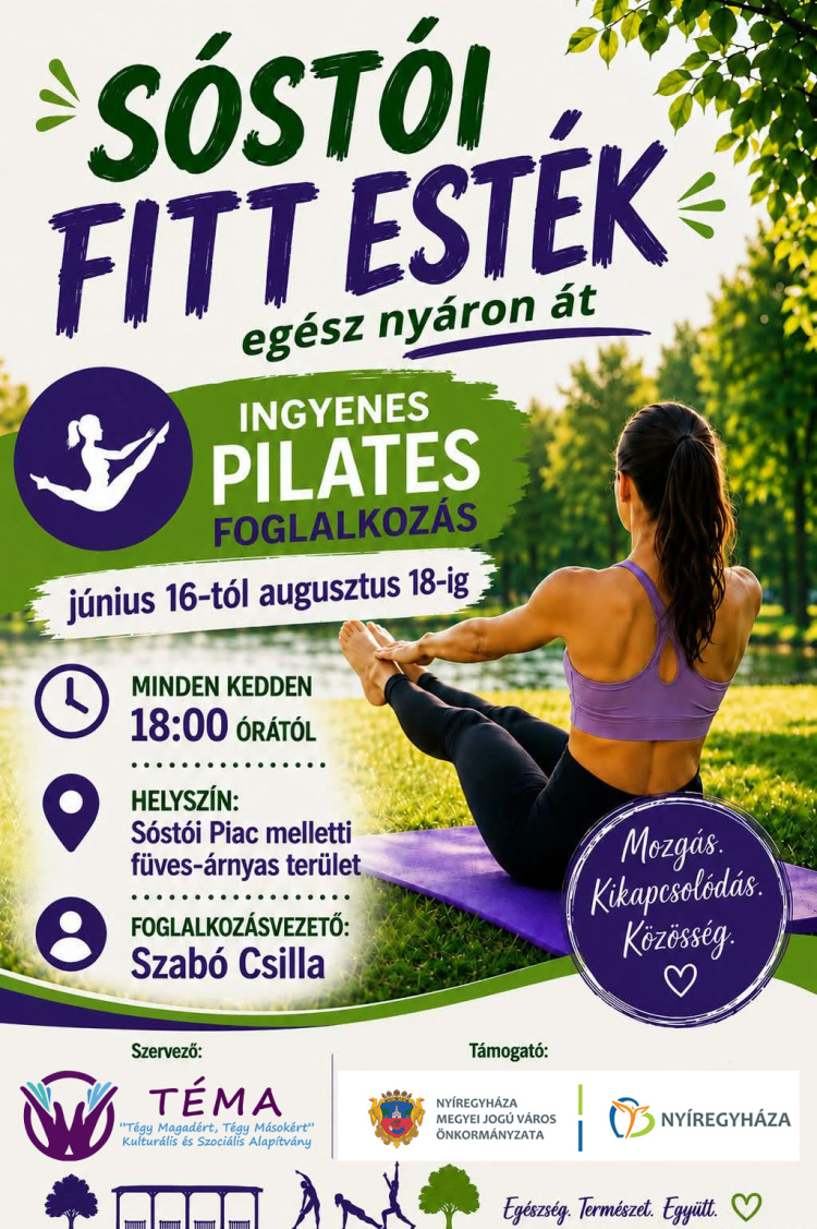Ingyenes pilatesfoglalkozások indulnak a Sóstói-tó mellett