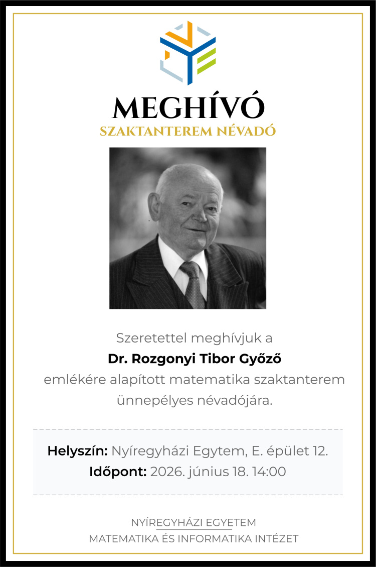 A Nyíregyházi Egyetem dr. Rozgonyi Tibor Győzőről nevezi el matematikai szaktantermét