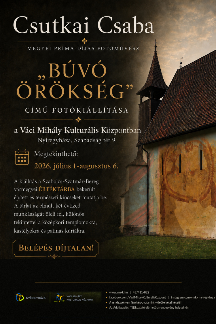 „Búvó Örökség” címmel nyílik fotókiállítás a Váci Mihály Kulturális Központban