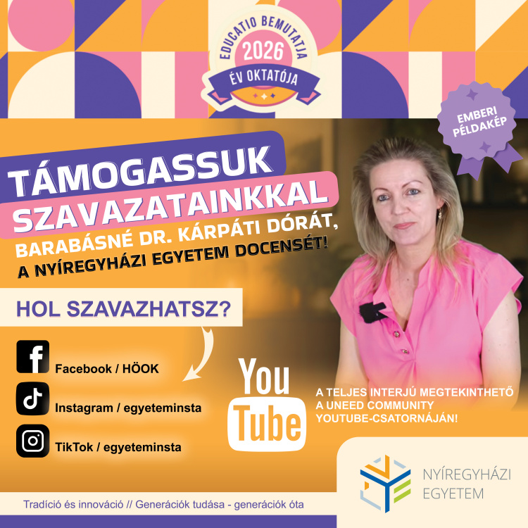 Ismét a hazai felsőoktatás legjobbjai között a Nyíregyházi Egyetem oktatója