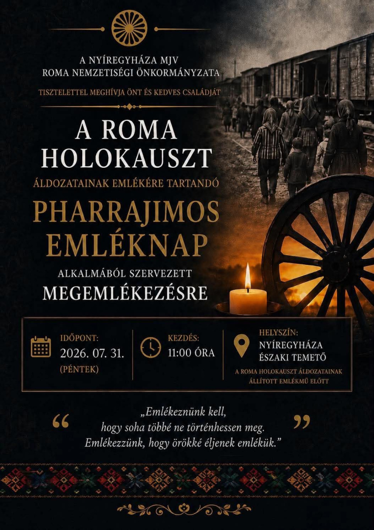 Megemlékezés a roma holokauszt áldozatairól Nyíregyházán