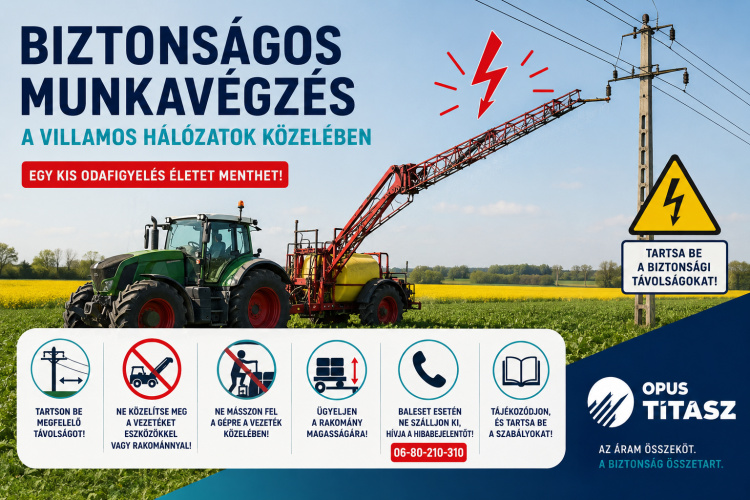 Életveszélyes lehet egy pillanatnyi figyelmetlenség – erre figyeljenek a gazdák a villamos hálózatok közelében